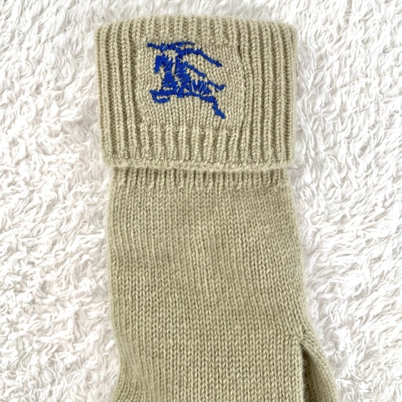 Burberry Beige Cashmere Blend Gloves - Size M/L - Picture 5 of 7